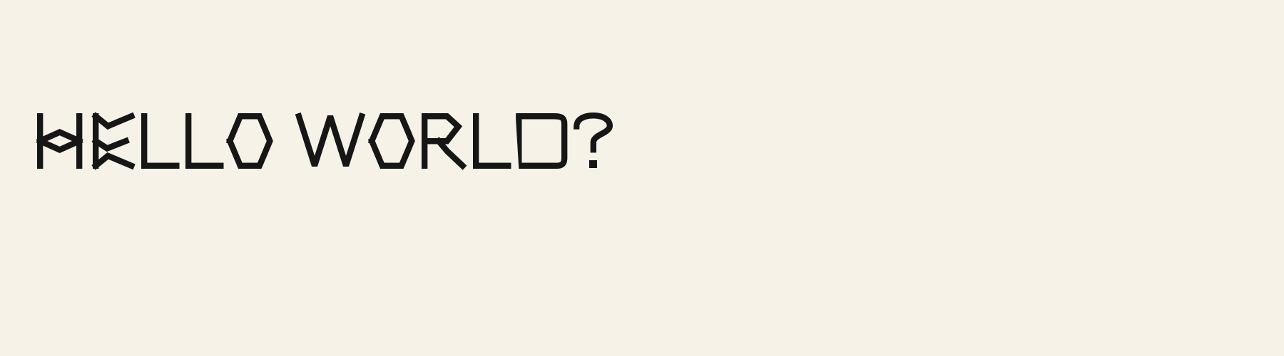 Cantilever Lattice Display pangram specimen