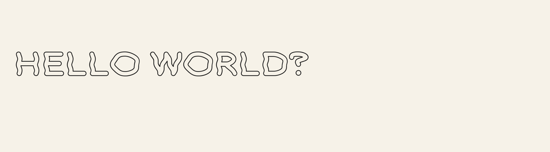 Groove Outline pangram specimen