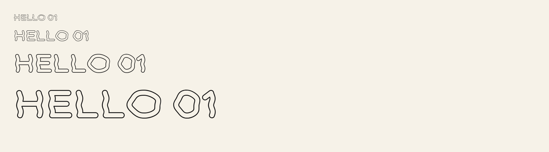 Groove Outline sizes specimen