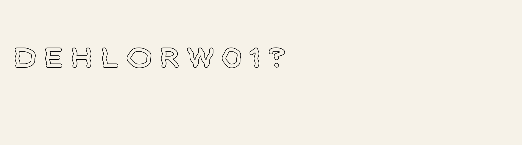 Groove Outline alphabet specimen