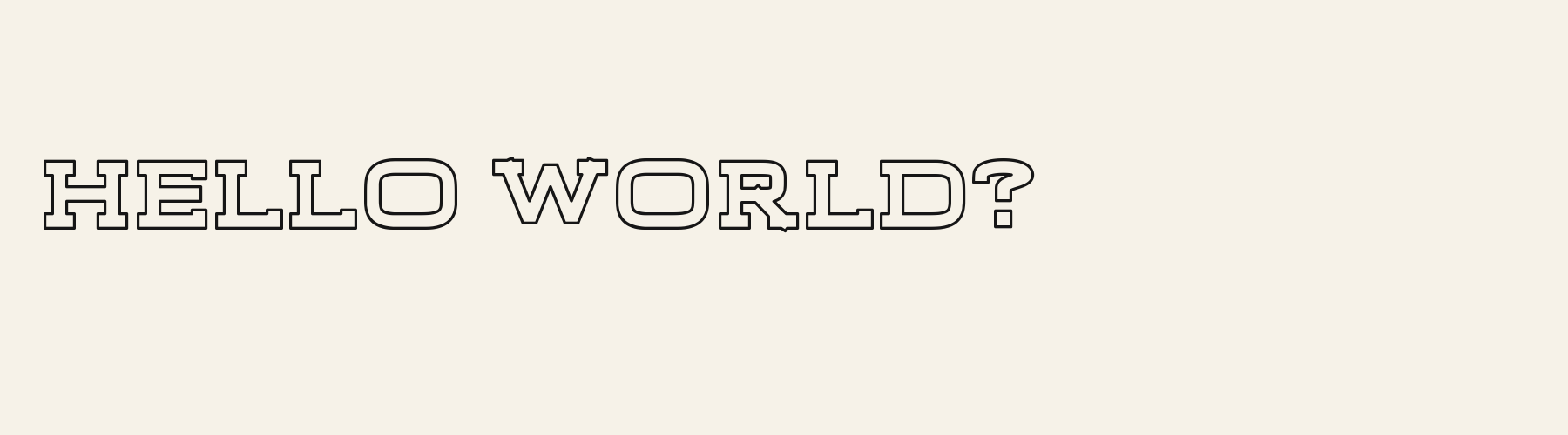 Depot Slab Outline pangram specimen