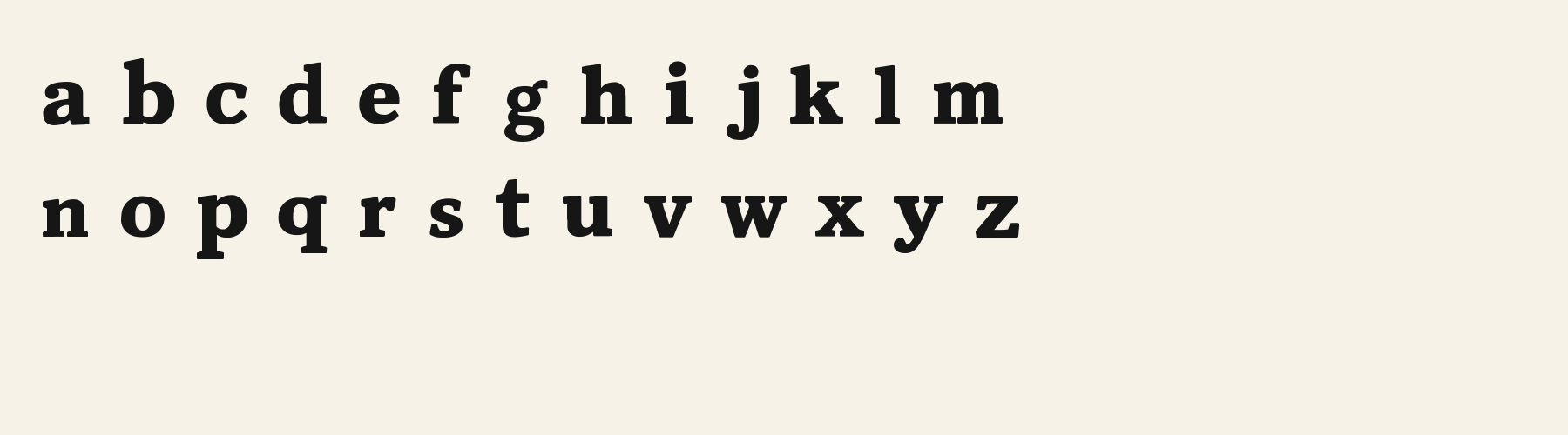 Brush Shelf Slab lowercase specimen