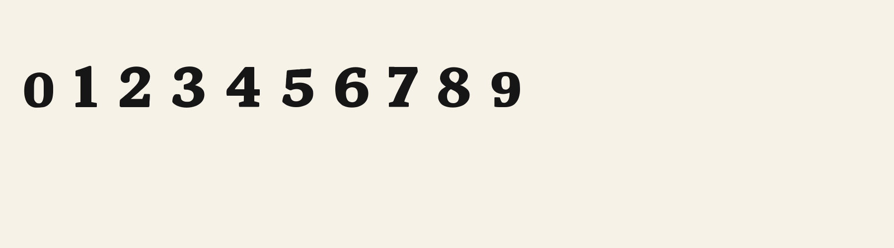 Brush Shelf Slab numbers specimen