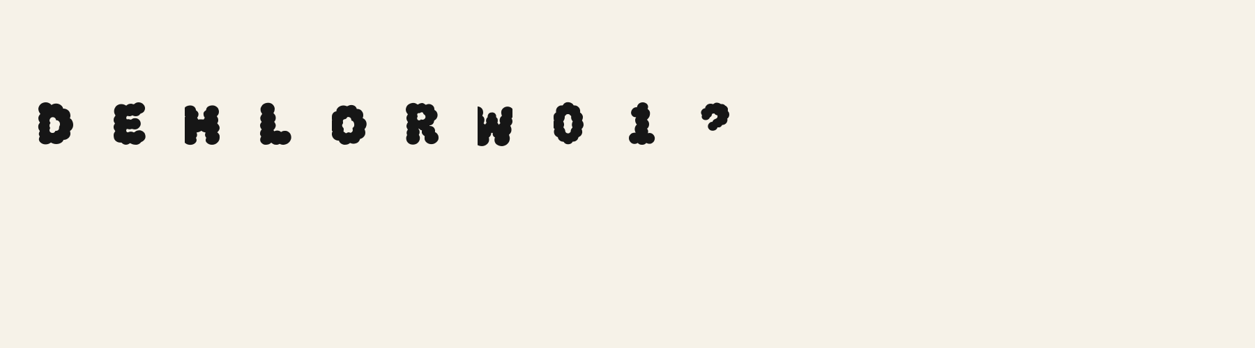 Bubble Cloud Lobed alphabet specimen