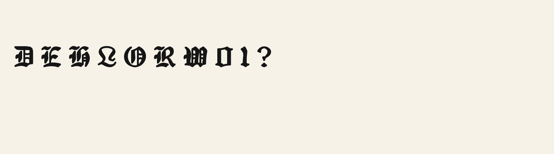 Vigil Blackletter alphabet specimen
