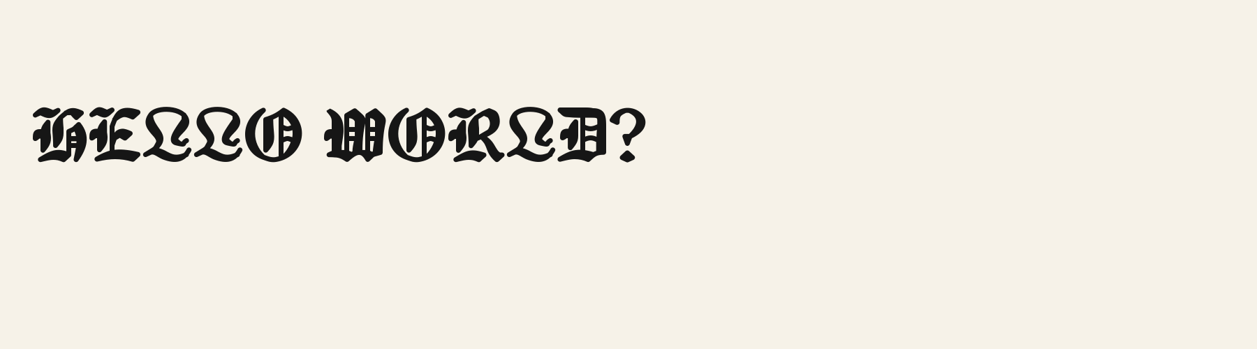 Vigil Blackletter pangram specimen
