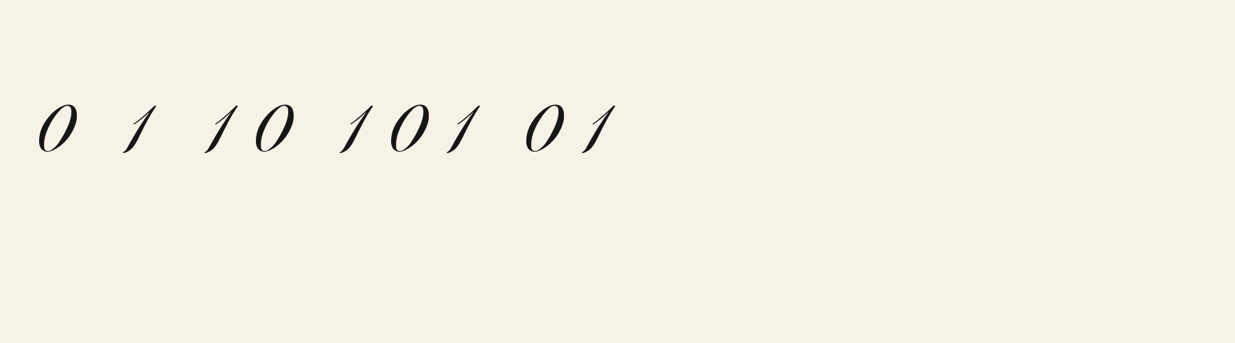 Script Copperplate Loop numbers specimen