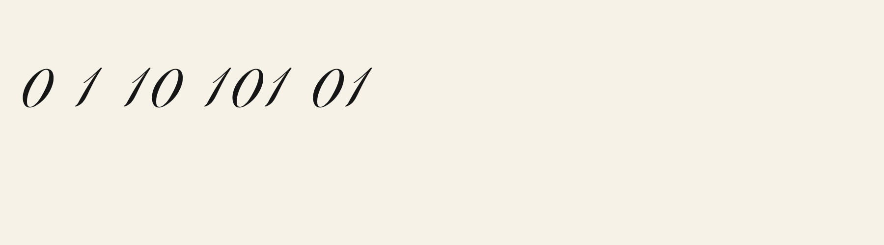 Script Copperplate Loop numbers specimen