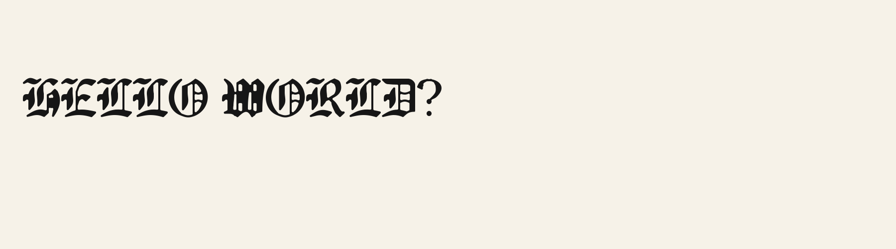 Abbey Textura pangram specimen