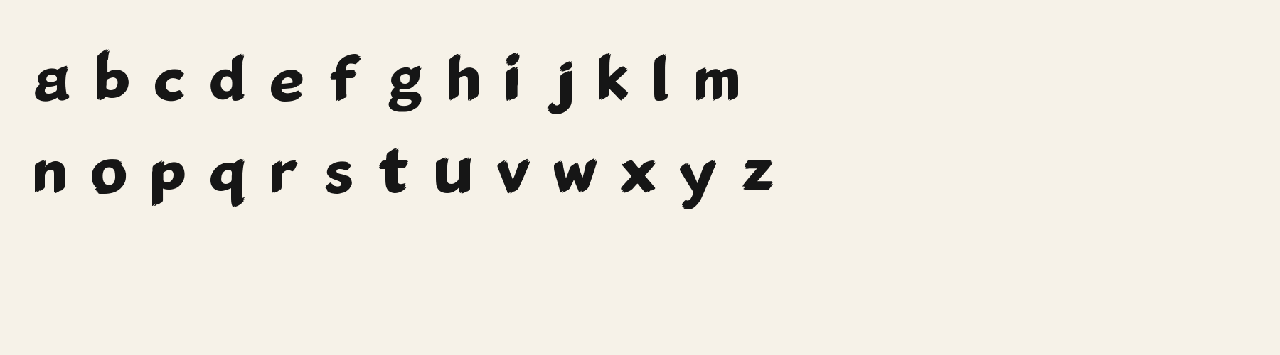 Brush Bristle Wedge lowercase specimen