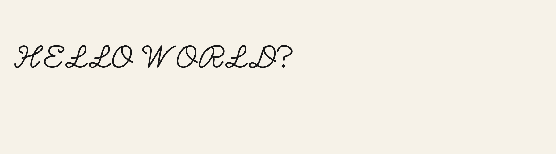 Lovenote Script pangram specimen