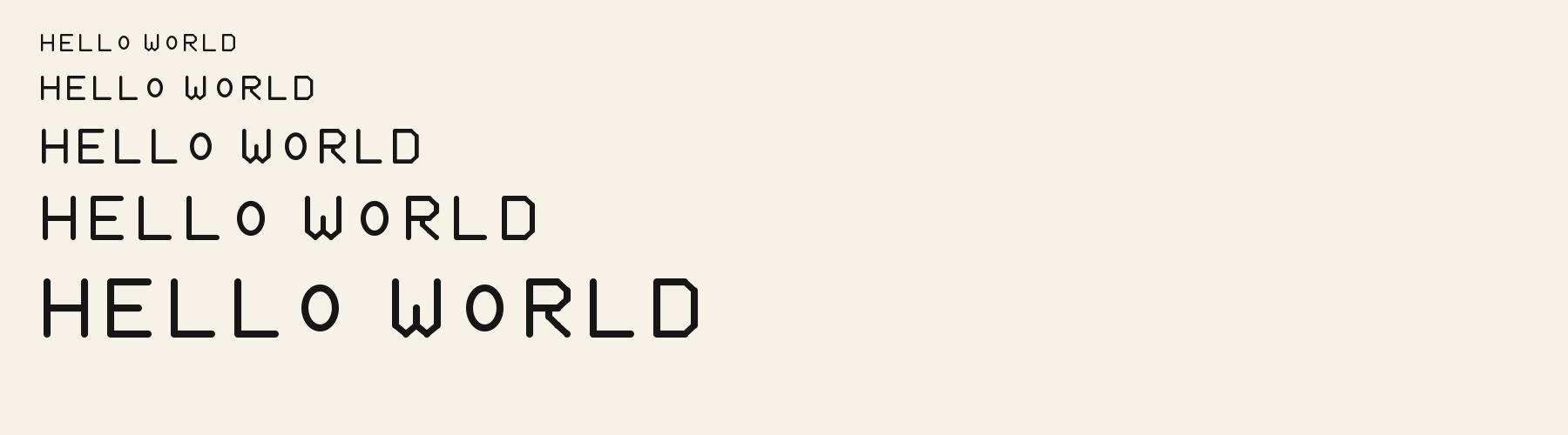 Rounded Bauhaus Soft waterfall specimen
