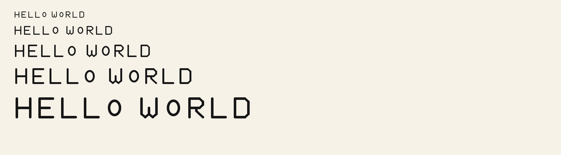 Rounded Bauhaus Soft waterfall specimen