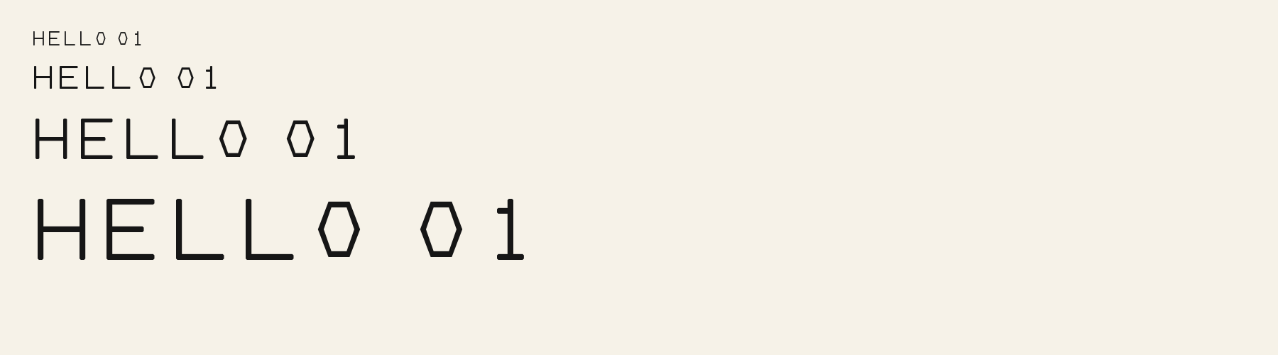 Geo Hex Grotesk sizes specimen