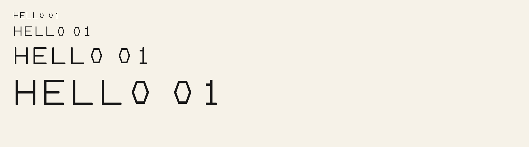 Geo Hex Grotesk sizes specimen