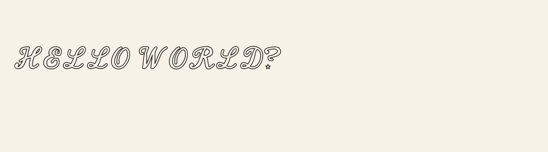 Tinsel Outline pangram specimen