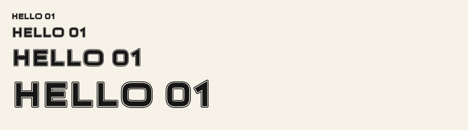 Fieldhouse Block sizes specimen
