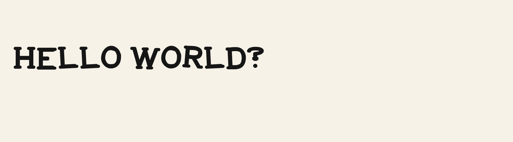Silly Slab pangram specimen