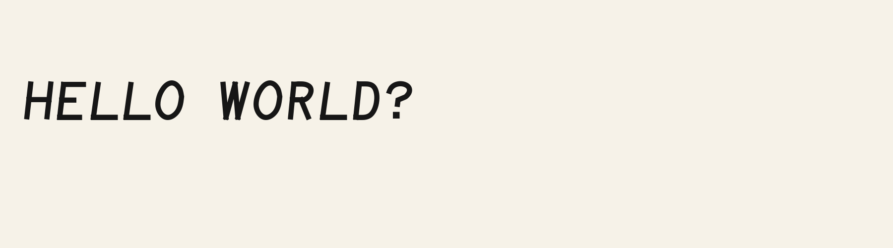 Block Terminal pangram specimen