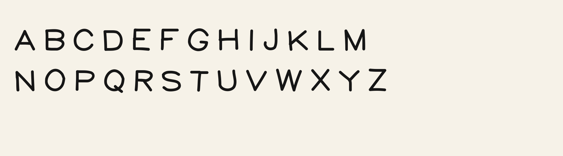 Storytime Print alphabet specimen