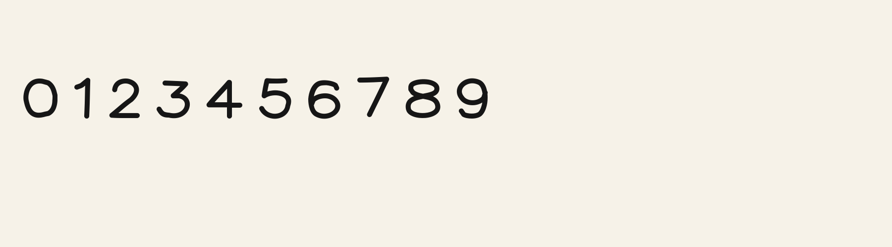 Storytime Print numbers specimen