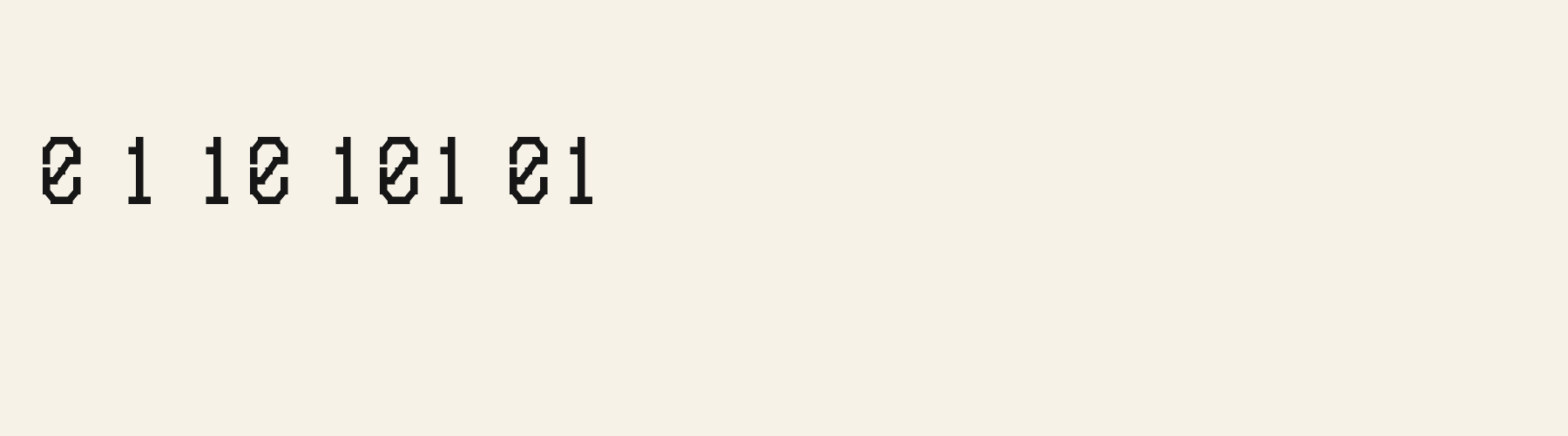 Stencil Railway Bold numbers specimen