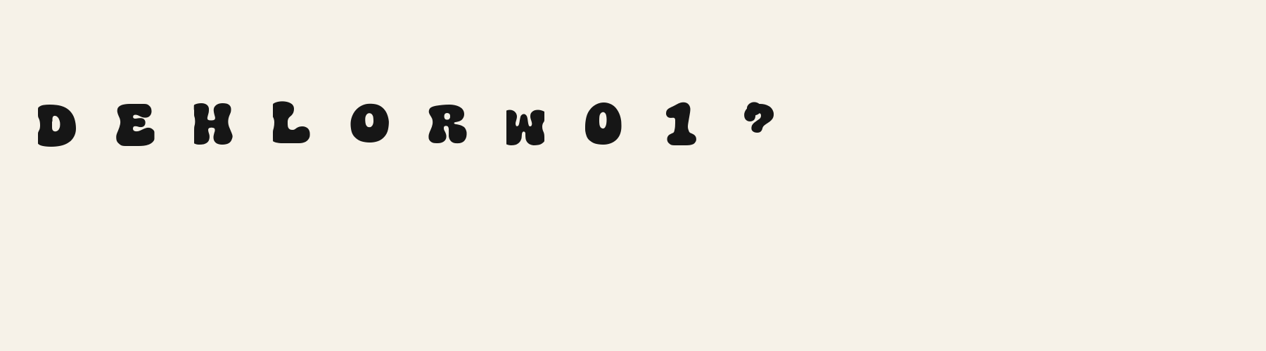 Bubble Groovy Wide alphabet specimen