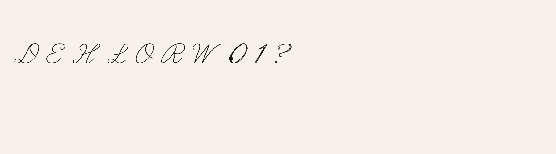 Inkline Signature alphabet specimen