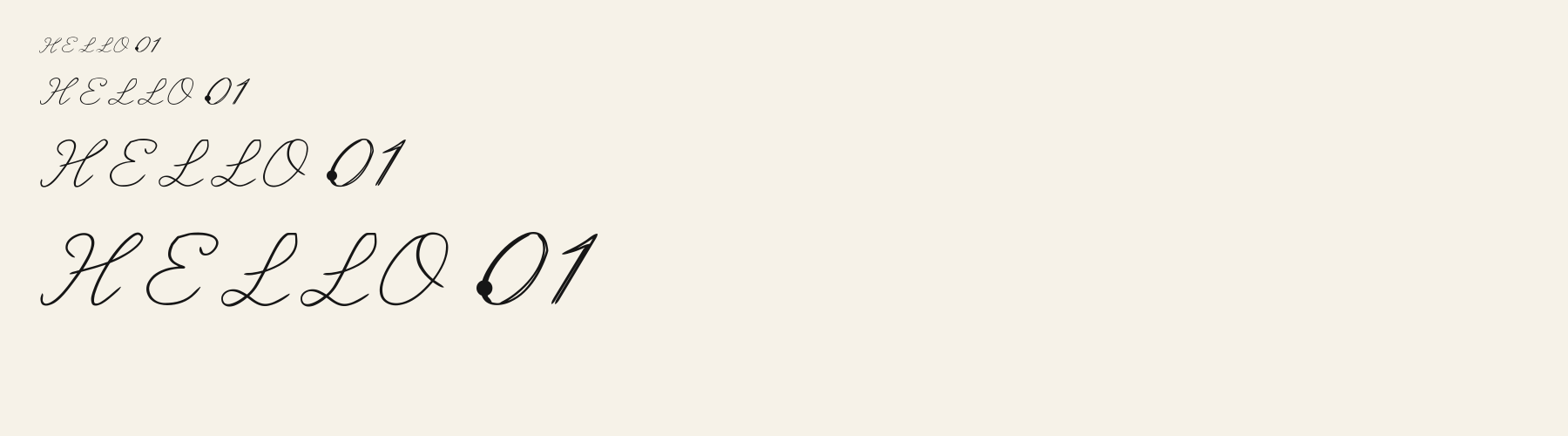 Inkline Signature sizes specimen