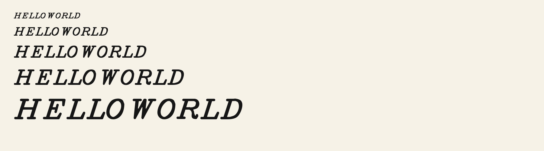 Parlor Serif waterfall specimen