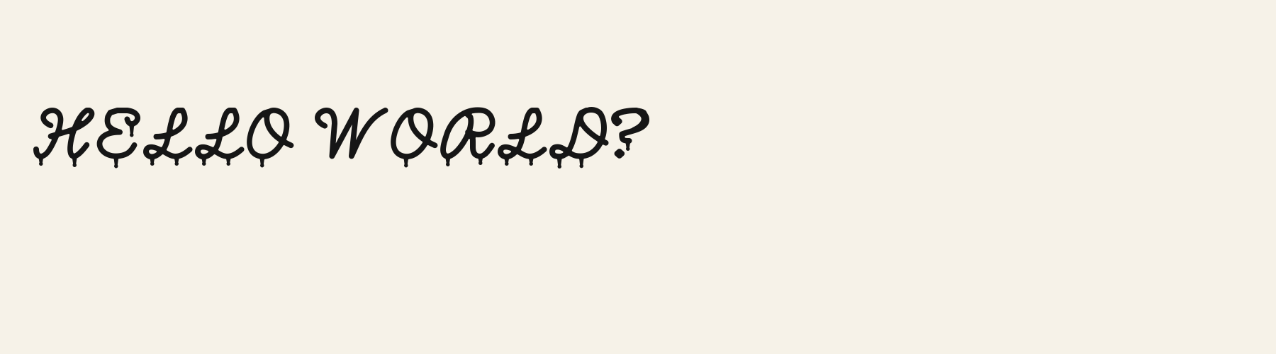 Bleed Script pangram specimen