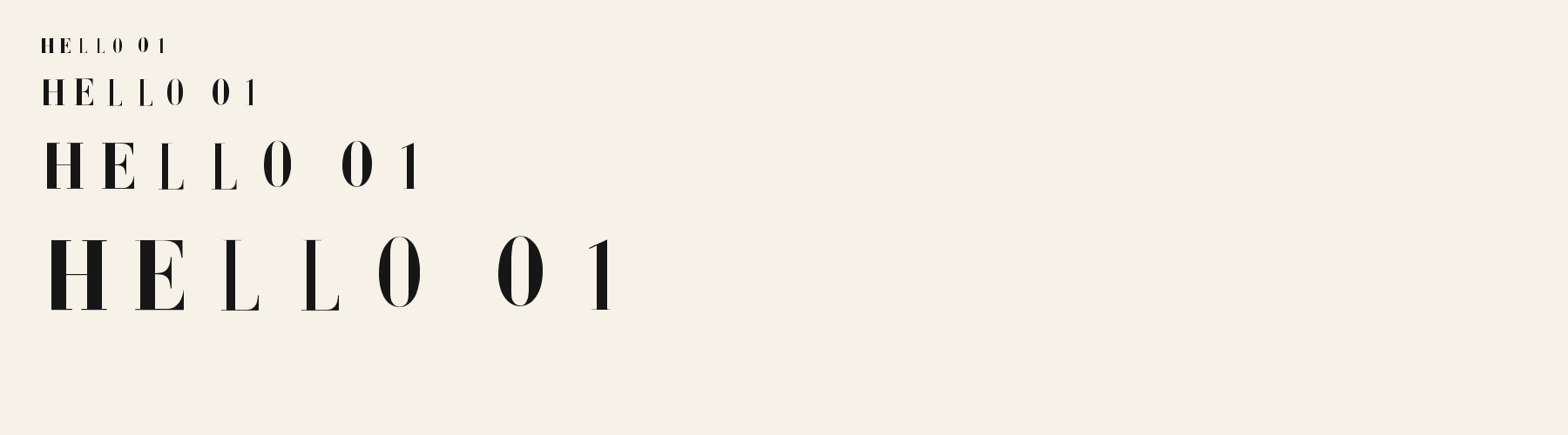 Serif Didone Fashion sizes specimen