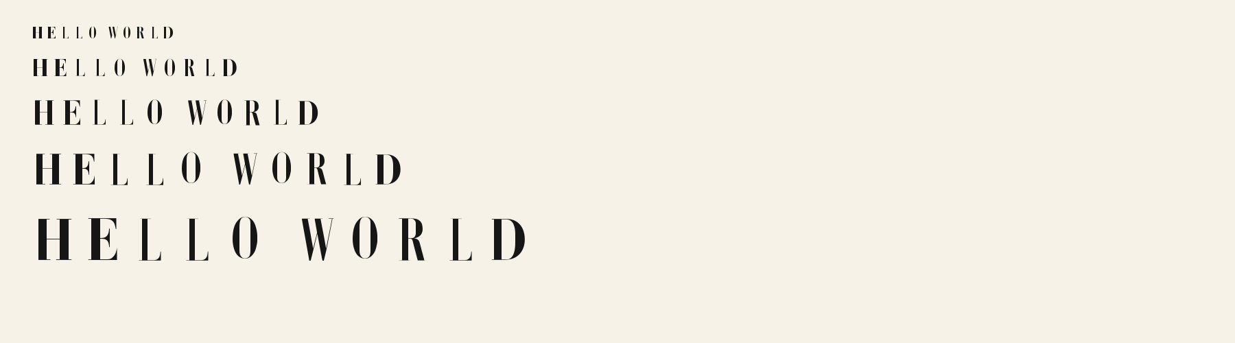 Serif Didone Fashion waterfall specimen