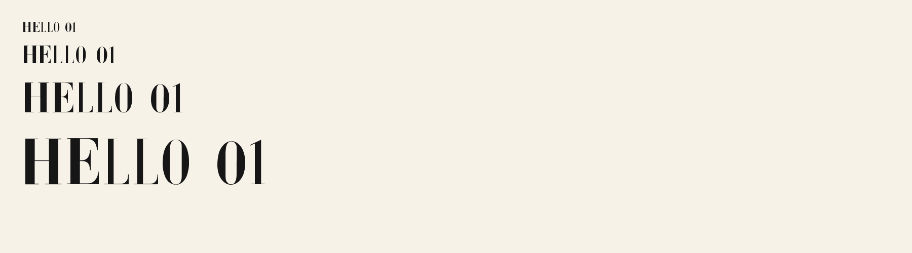 Serif Didone Fashion sizes specimen