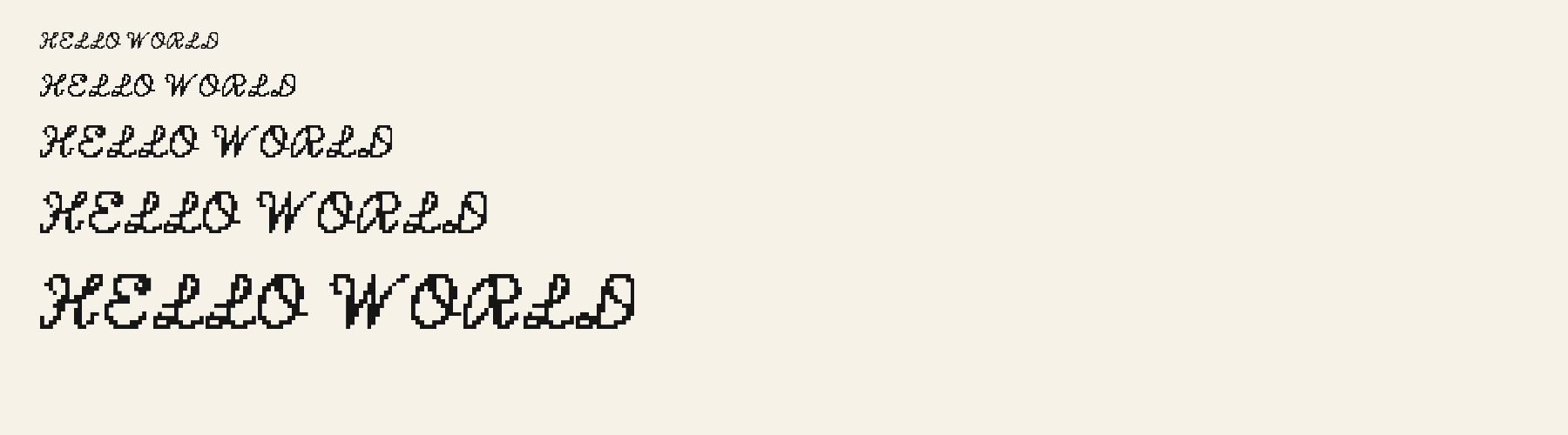 Pixel Script waterfall specimen