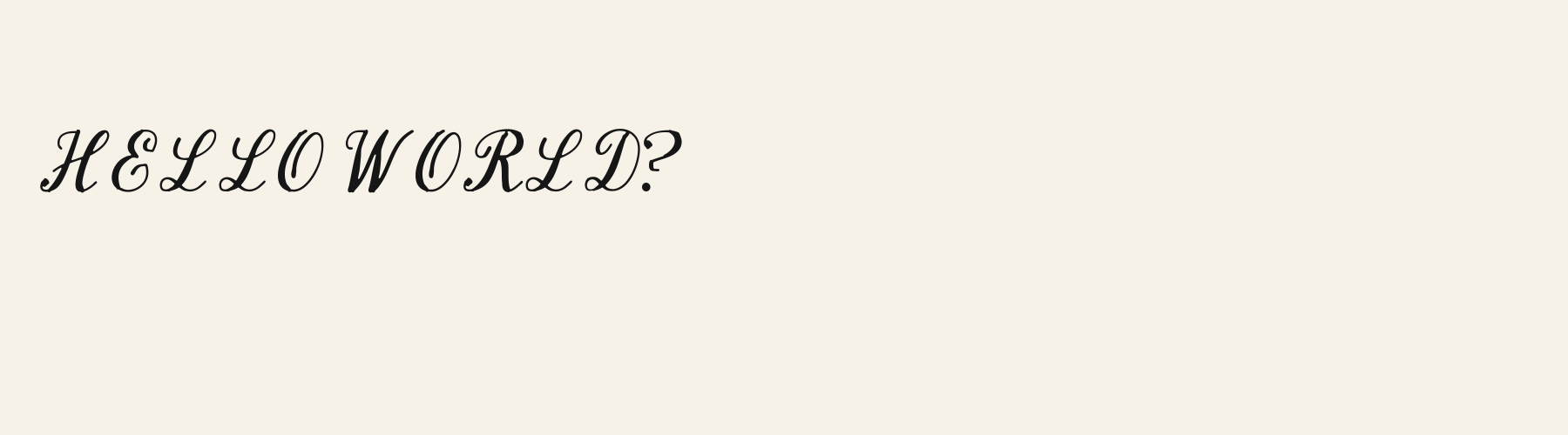 Soiree Script pangram specimen