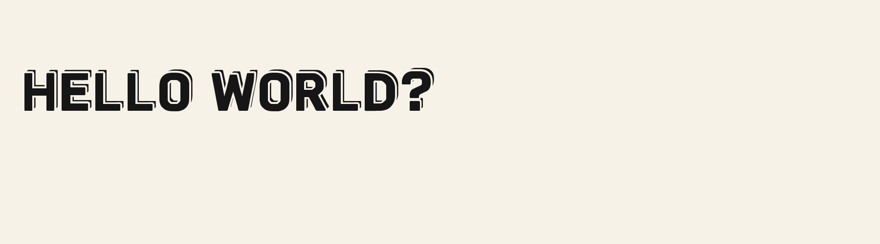 Chamfer Counter Sans 3D pangram specimen