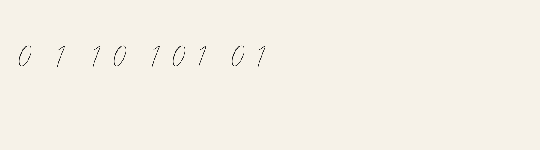 Script Monoline Loop numbers specimen