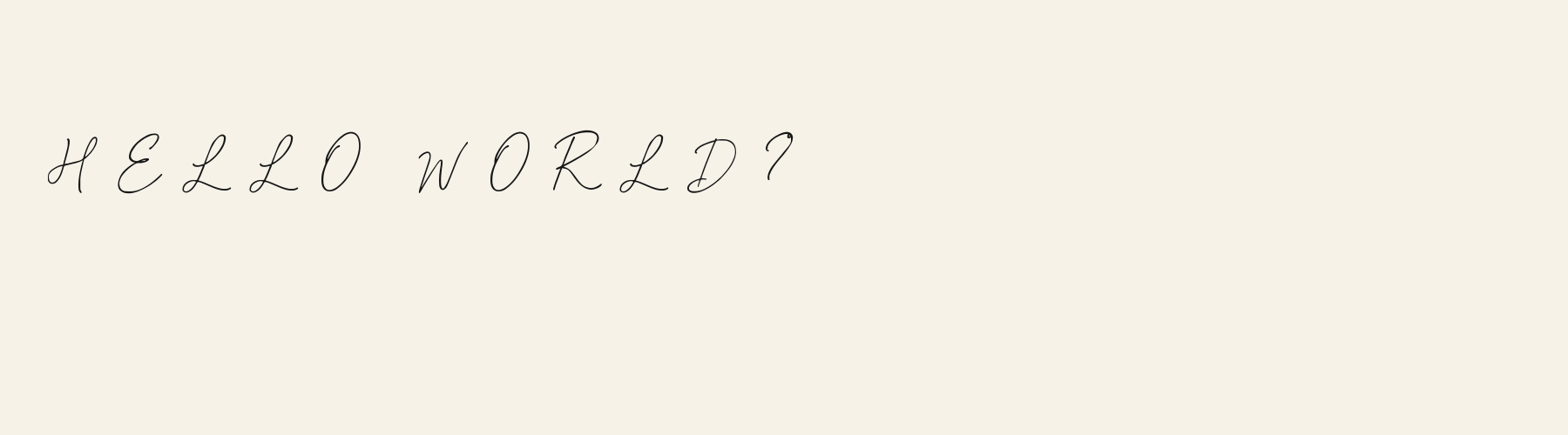 Script Monoline Loop pangram specimen