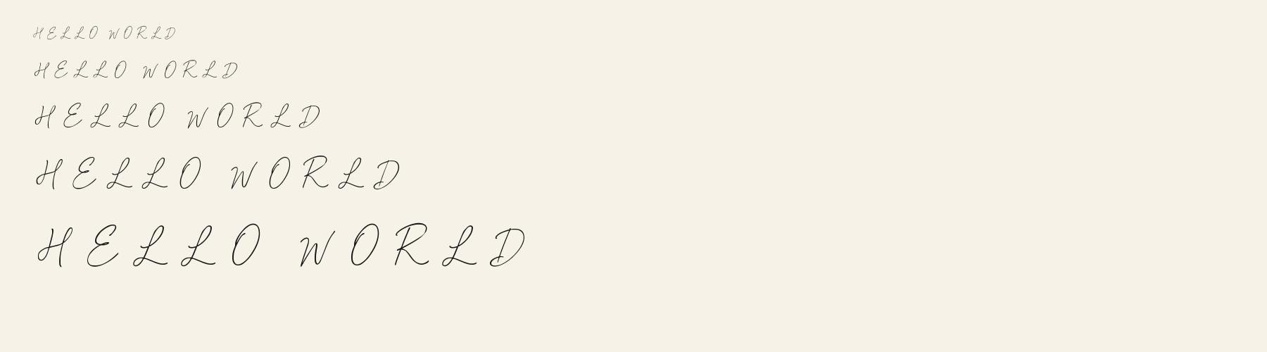 Script Monoline Loop waterfall specimen