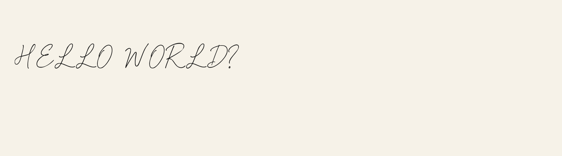 Script Monoline Loop pangram specimen