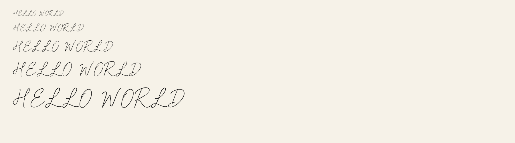 Script Monoline Loop waterfall specimen
