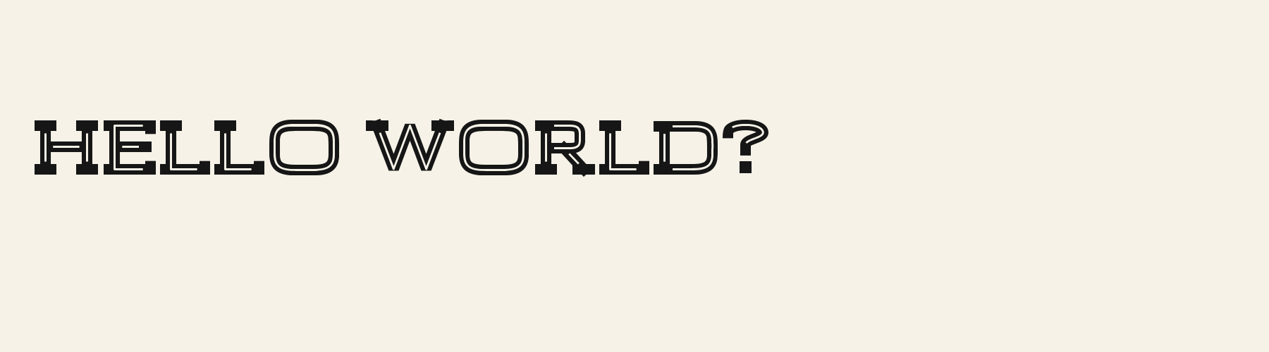 Marquee Slab pangram specimen