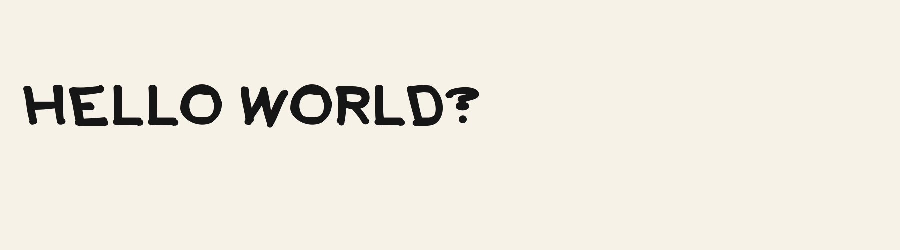 Wacky Wide pangram specimen