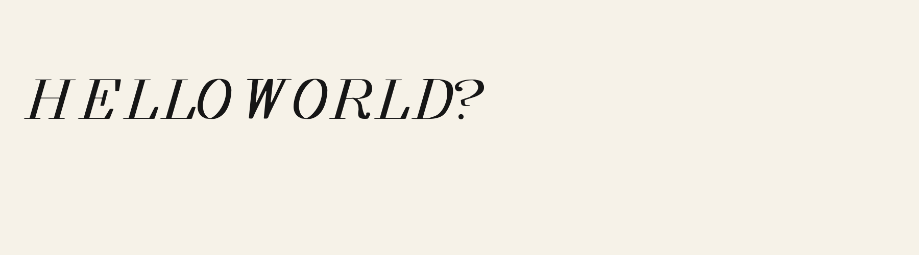 Salon Italic pangram specimen