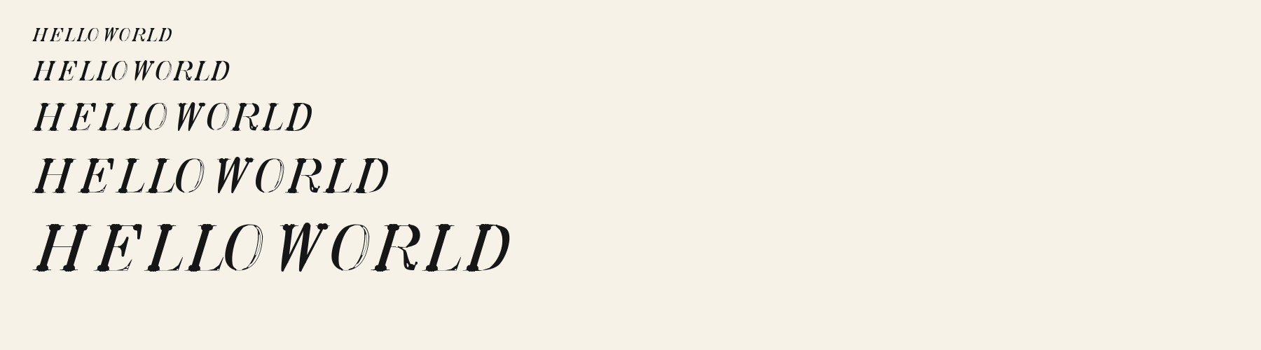 Pointe Italic waterfall specimen