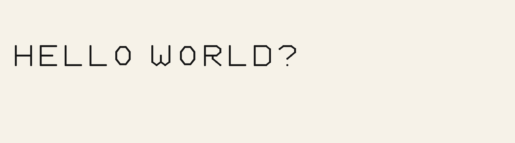 Geo Octagon Counter pangram specimen