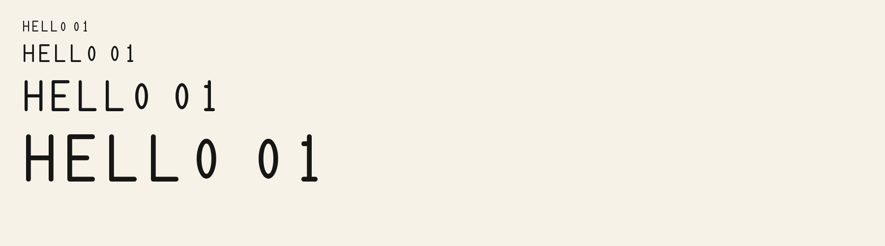 Rounded Arch Display sizes specimen