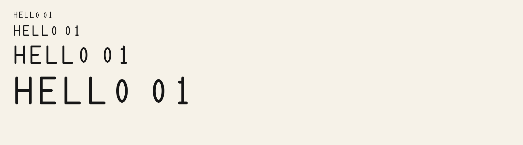 Rounded Arch Display sizes specimen