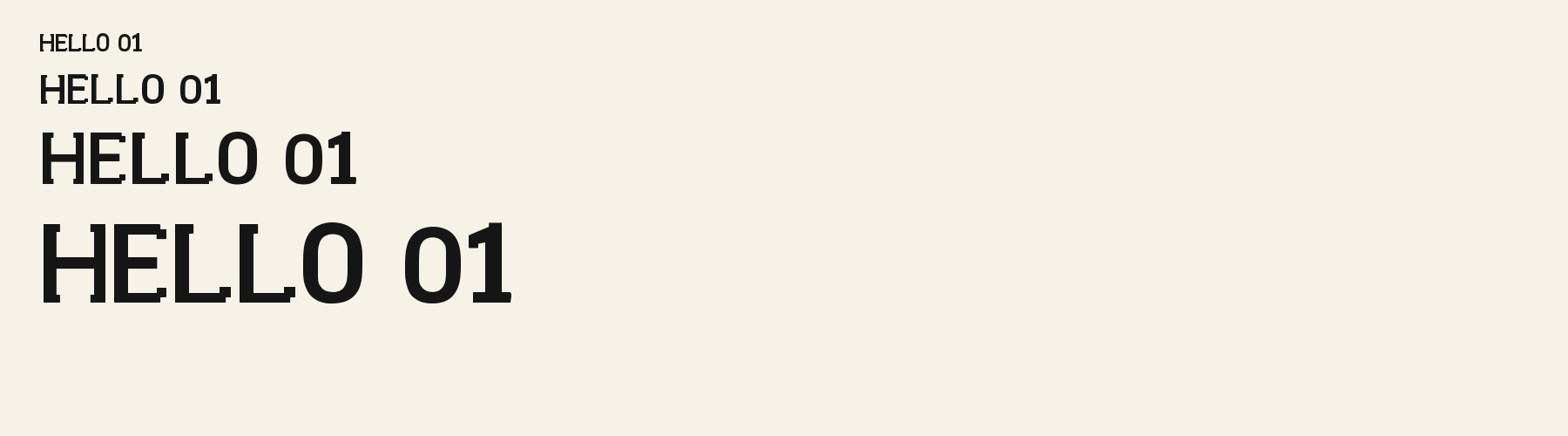 Notch Terminal Sans sizes specimen